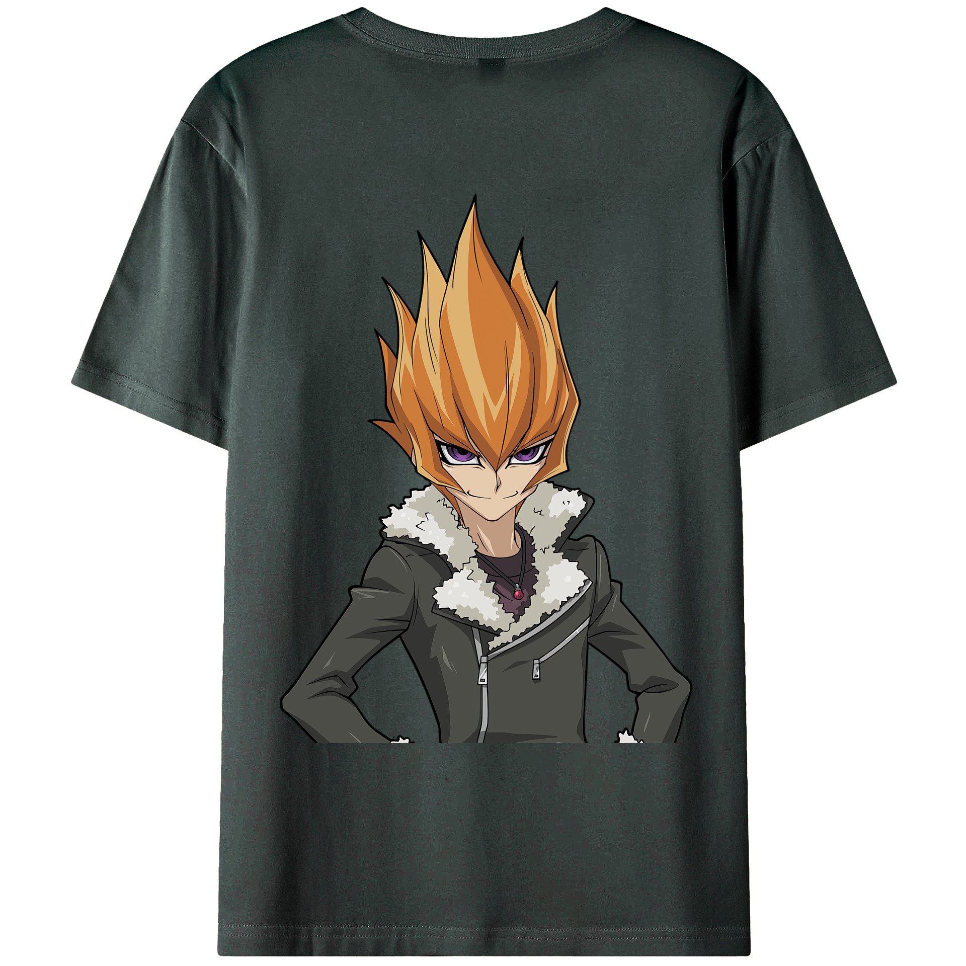 （画像用） 遊☆戯☆王 Yu-Gi-Oh! 綿100％ メンズ半袖Tシャツ（バックプリント） 通気性